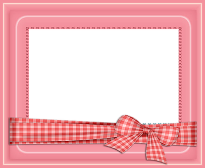 Pink Frame Black Center Checkered Bow PNG with transparent background