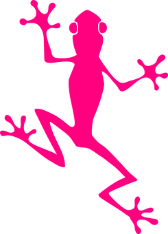 Pink Frog Silhouette Graphic PNG with transparent background