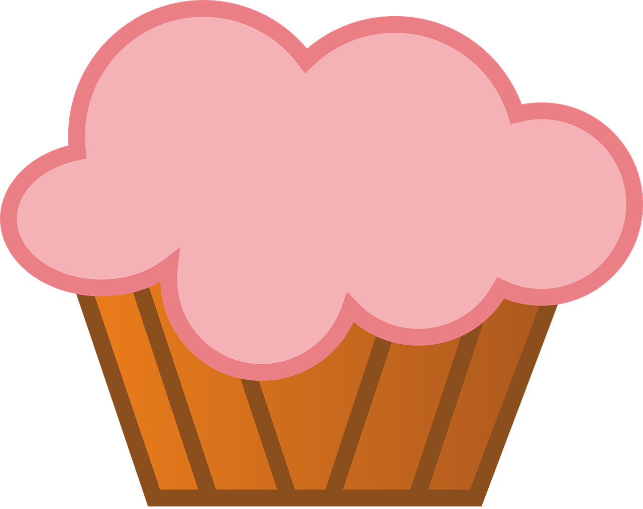 Pink Frosted Cupcake Clipart