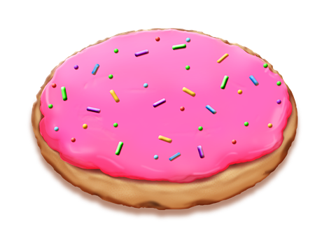 Frosted Cookie with Rainbow Sprinkles PNG with transparent background