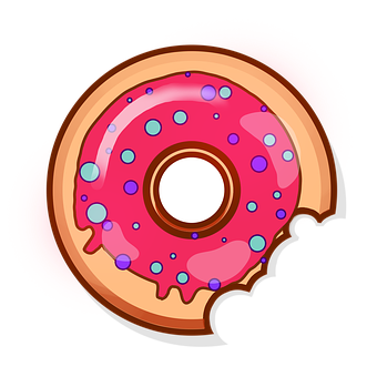 Pink Frosted Sprinkle Donut Graphic PNG with transparent background