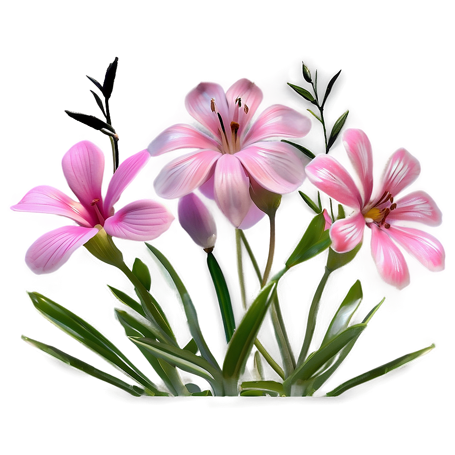 Pink Garden Flowers Png Vvo