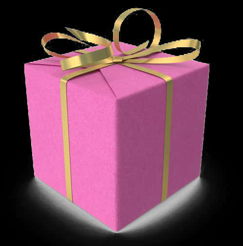 Pink Gift Boxwith Golden Ribbon