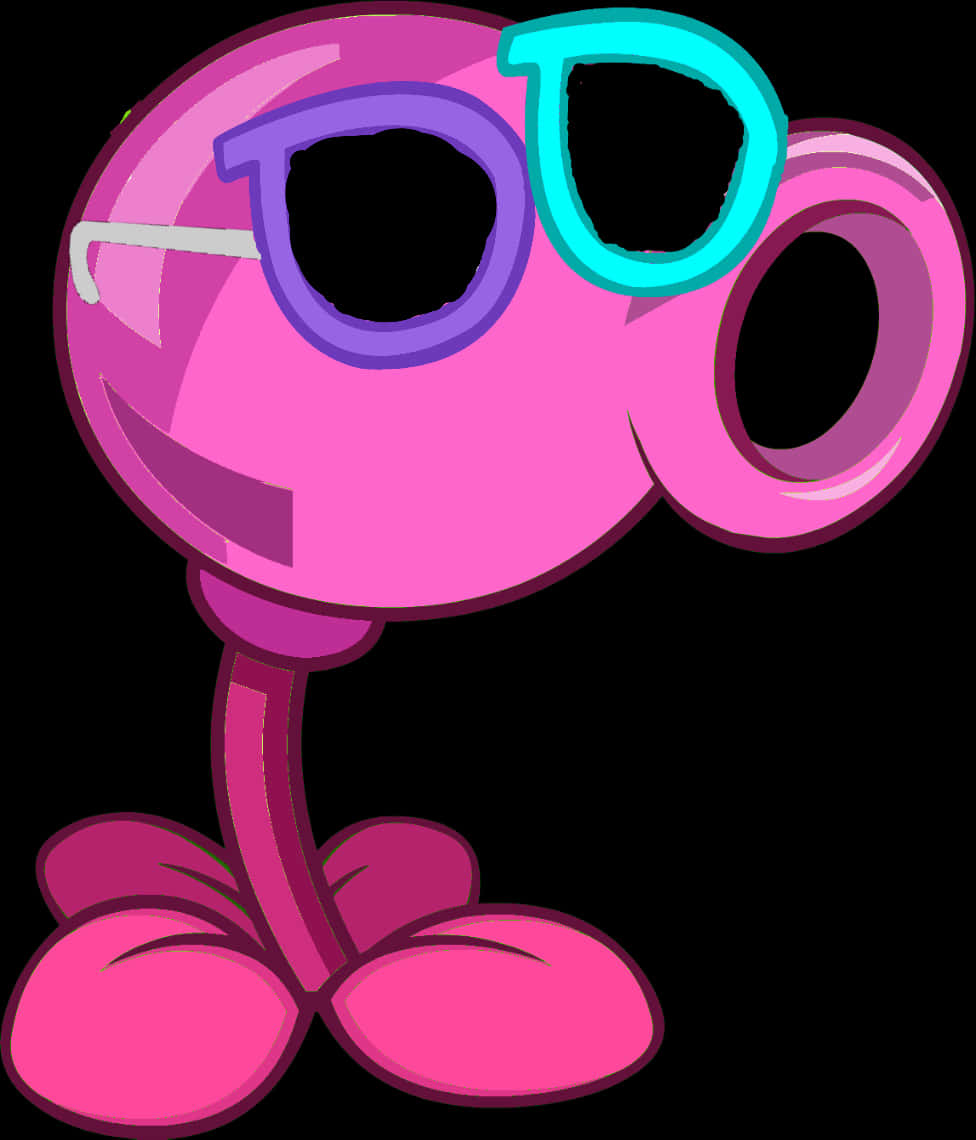 Pink Glasses Cartoon Character