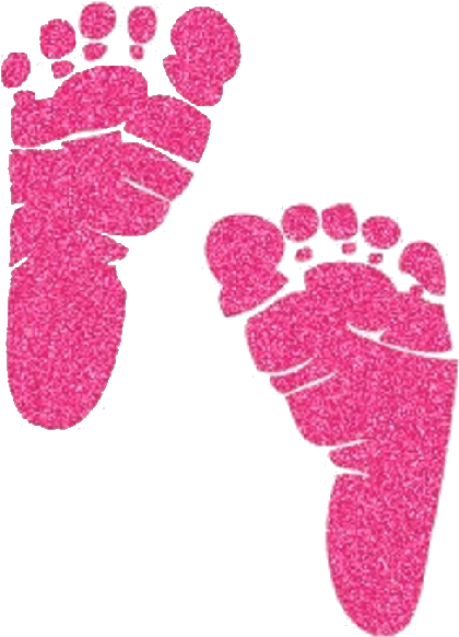 Pink Glitter Baby Footprints