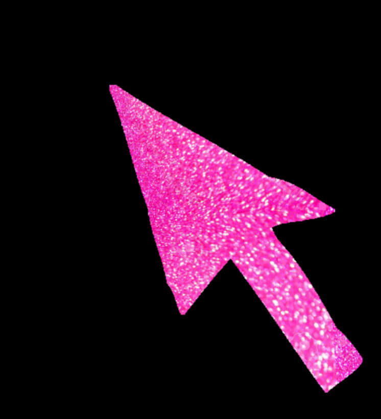 Pink Glitter Cursor Arrow PNG with transparent background