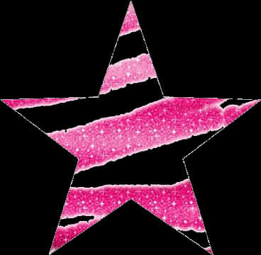 Pink Glitter Star Graphic PNG with transparent background