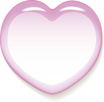 Pink Glossy Heart Frame PNG with transparent background