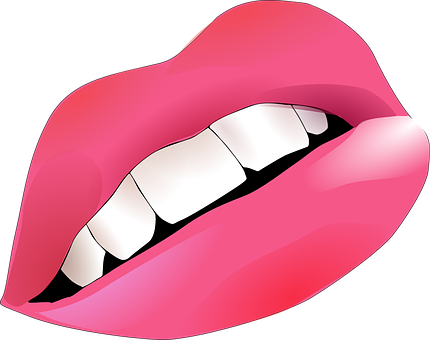 Pink Glossy Lips Vector