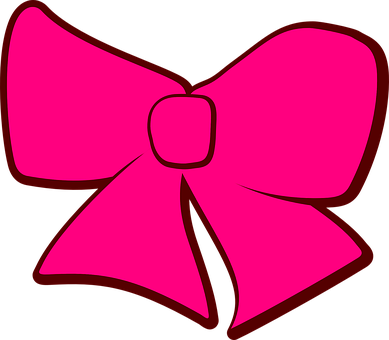 Pink Hair Bow Clipart PNG with transparent background