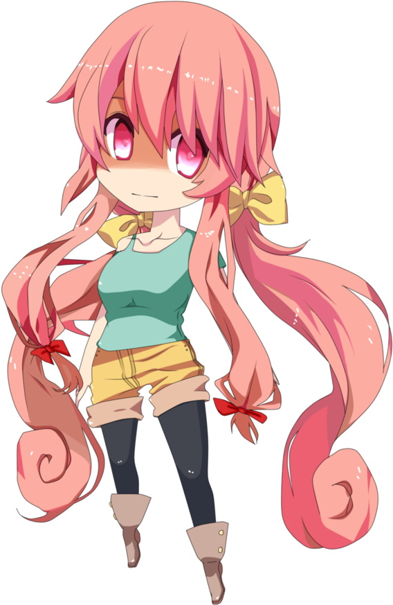 Pink Haired Anime Character Yuno Gasai