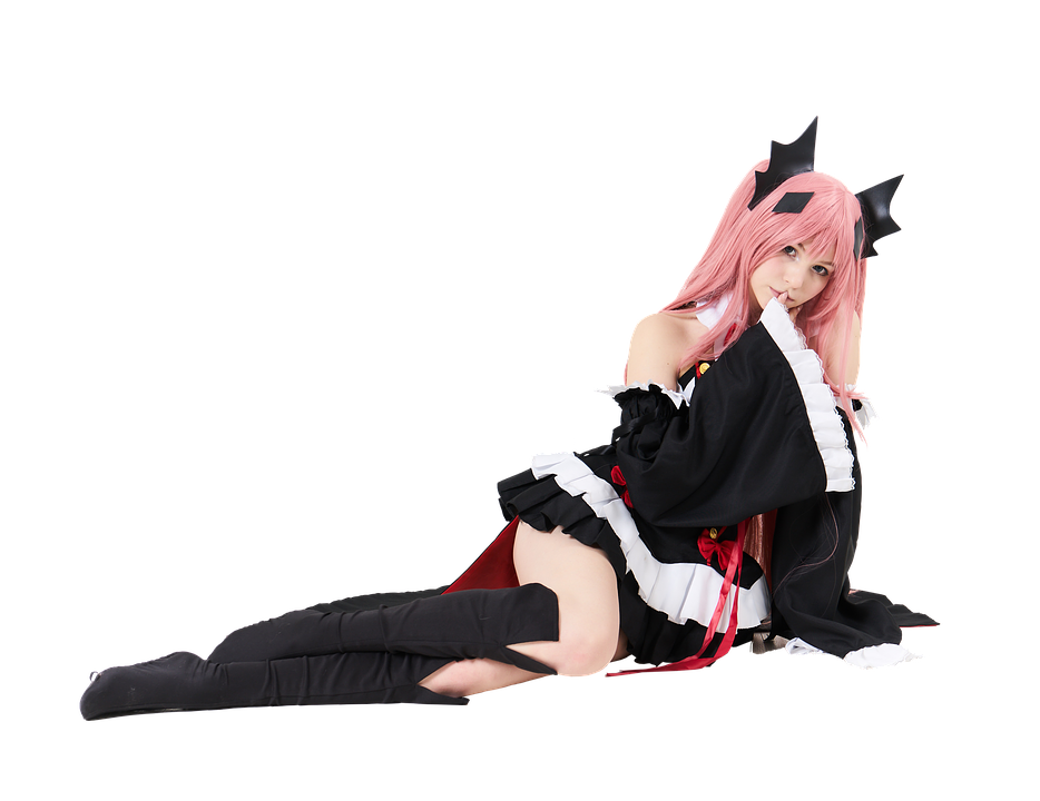 Pink Haired Anime Cosplay Character PNG with transparent background