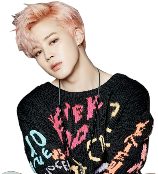 Pink Haired Personin Black Sweater PNG with transparent background