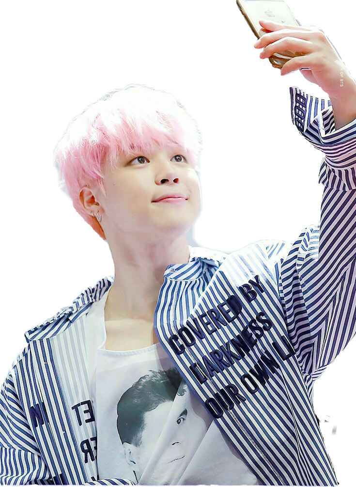 Pink Haired Selfie PNG with transparent background