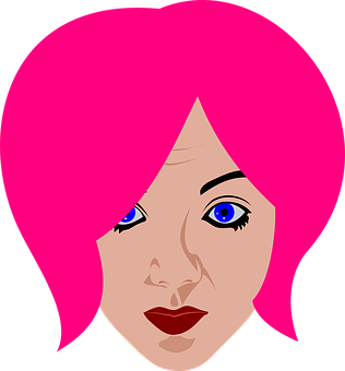 Pink Haired Vector Portrait