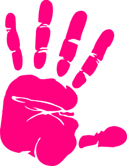 Pink Hand Silhouette Black Background PNG with transparent background