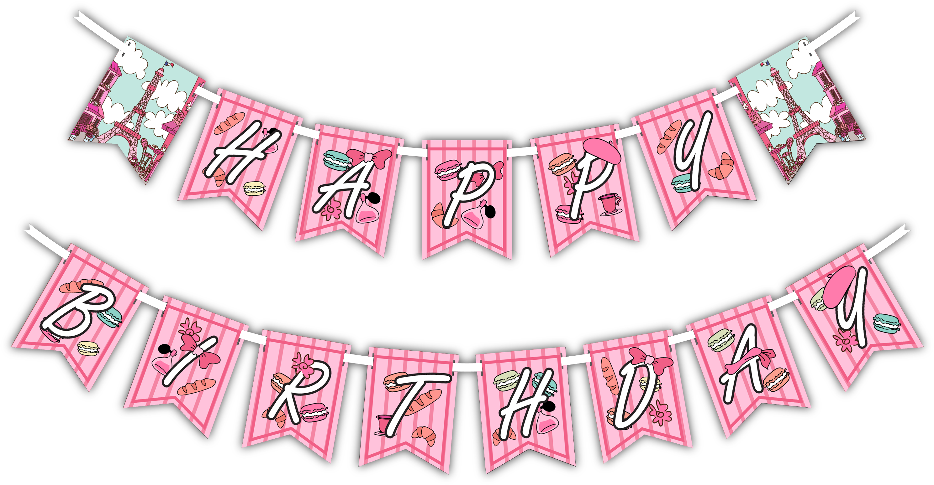 Pink Happy Birthday Banner