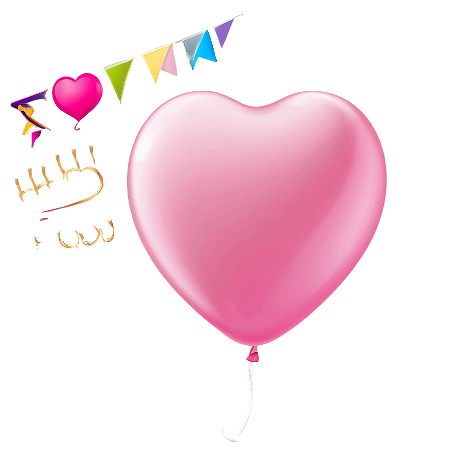 Pink Heart Balloon PNG 64 PNG image with a transparent background, free high-resolution download