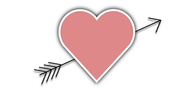 Pink Heart Black Background