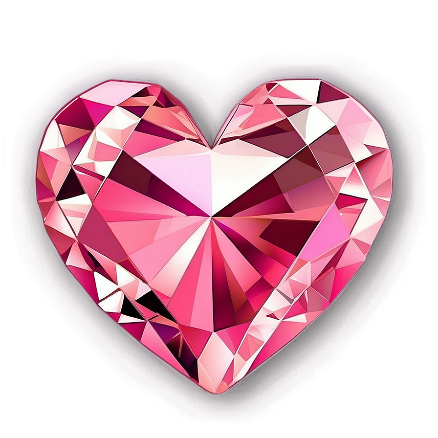 Pink Heart Diamond Dreamy Design Png 50