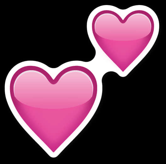 Pink Heart Glasses Emoji PNG with transparent background