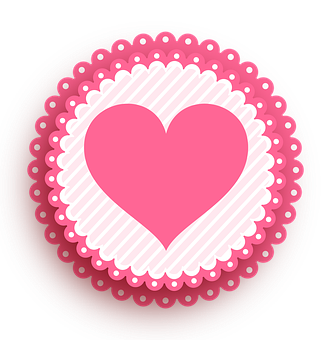 Pink Heart Graphicon Black Background