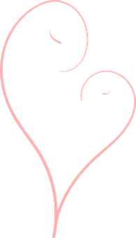 Pink Heart Line Art PNG with transparent background