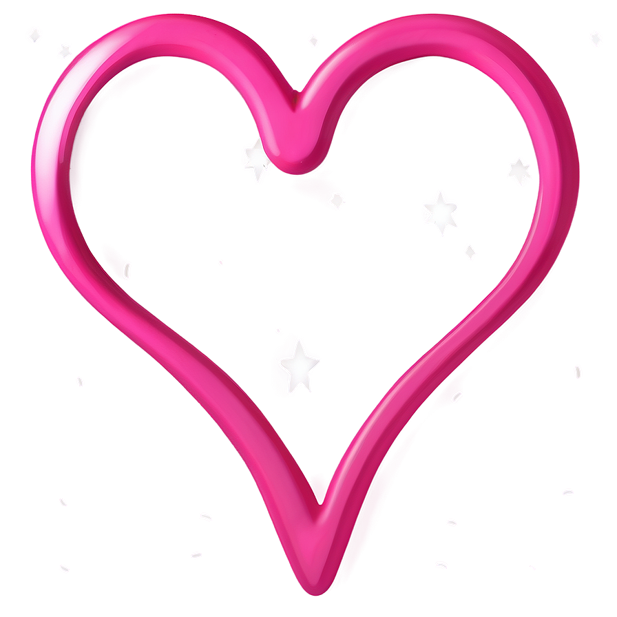 Pink Heart Outline Png 05232024