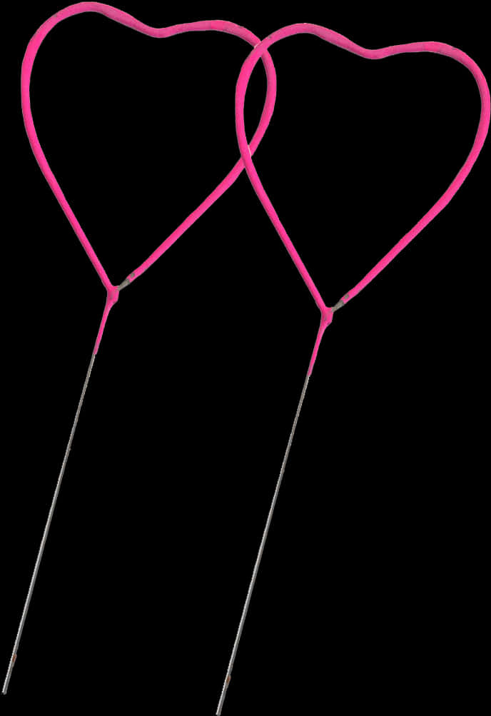 Pink Heart Shaped Balloons Black Background