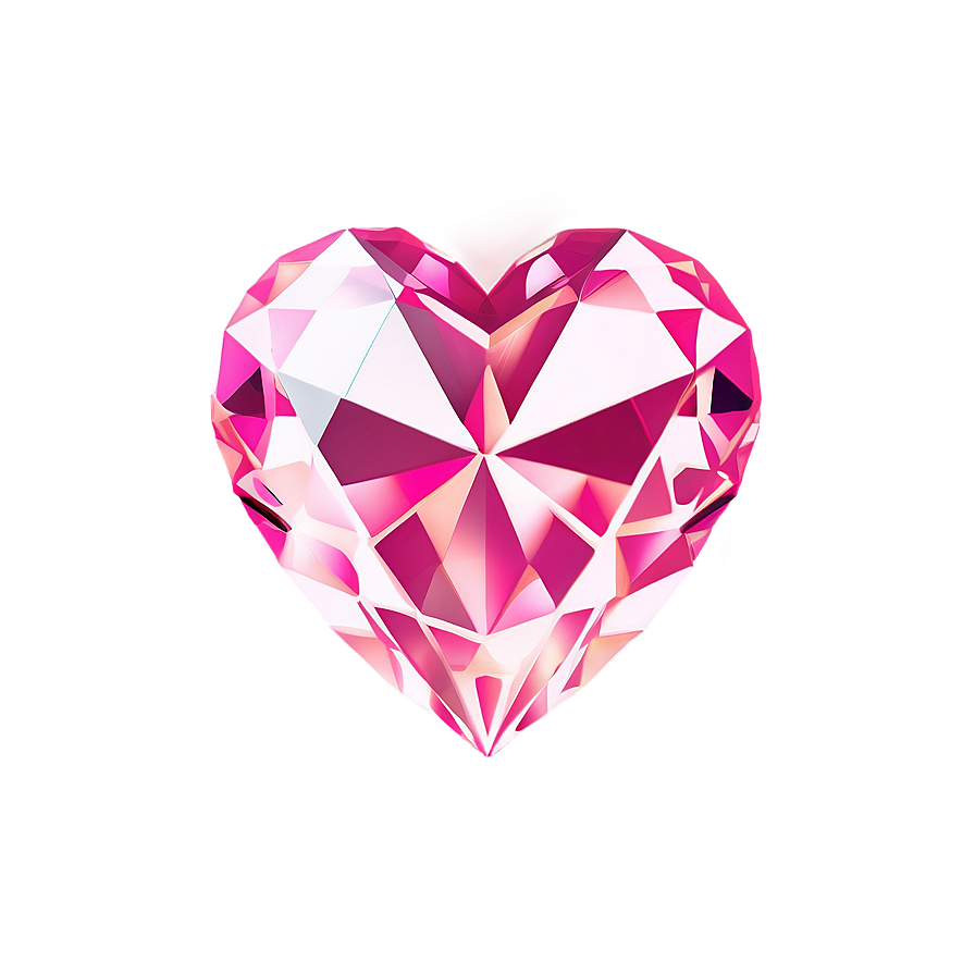 Pink Heart Shaped Diamond Icon Png 17