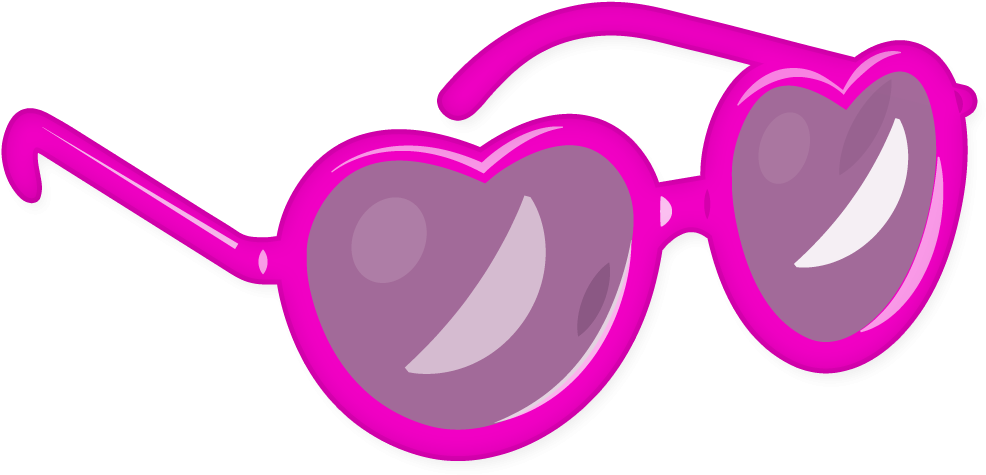 Pink Heart Shaped Sunglasses Emoji