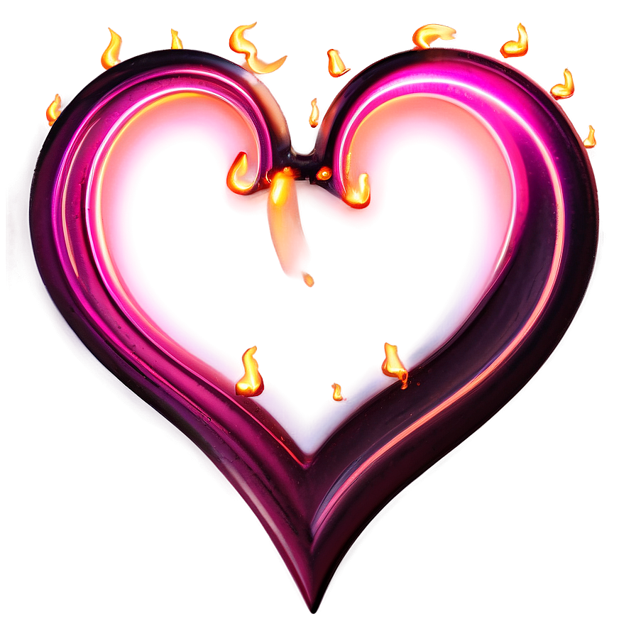 Pink Heart With Flames Png Fvj14