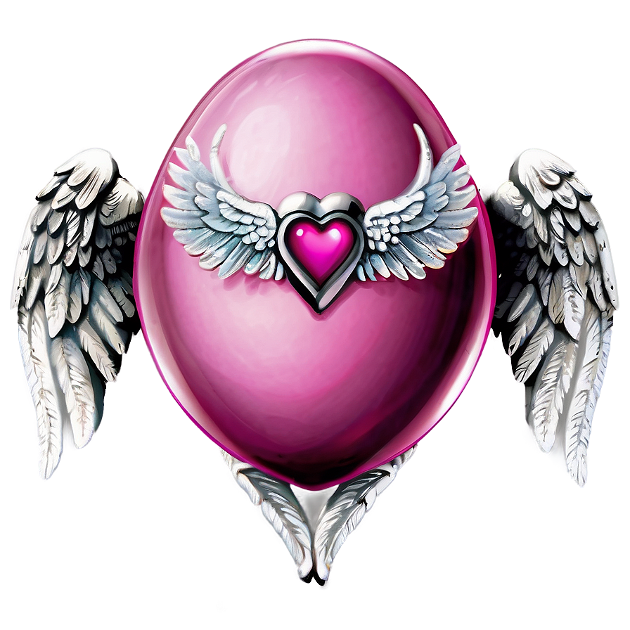 Pink Heart With Wings Png Gef55