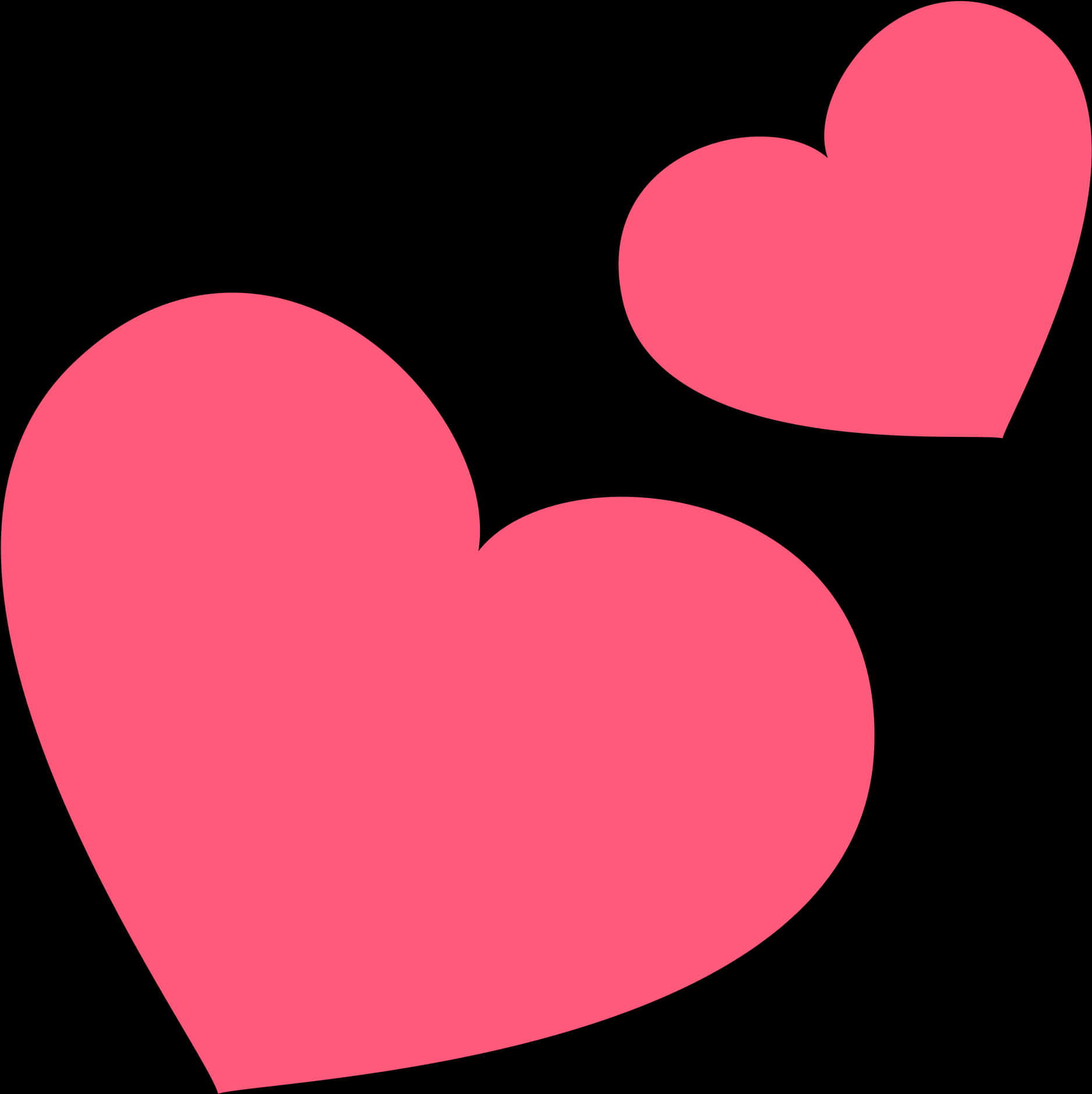 Pink Hearts Black Background