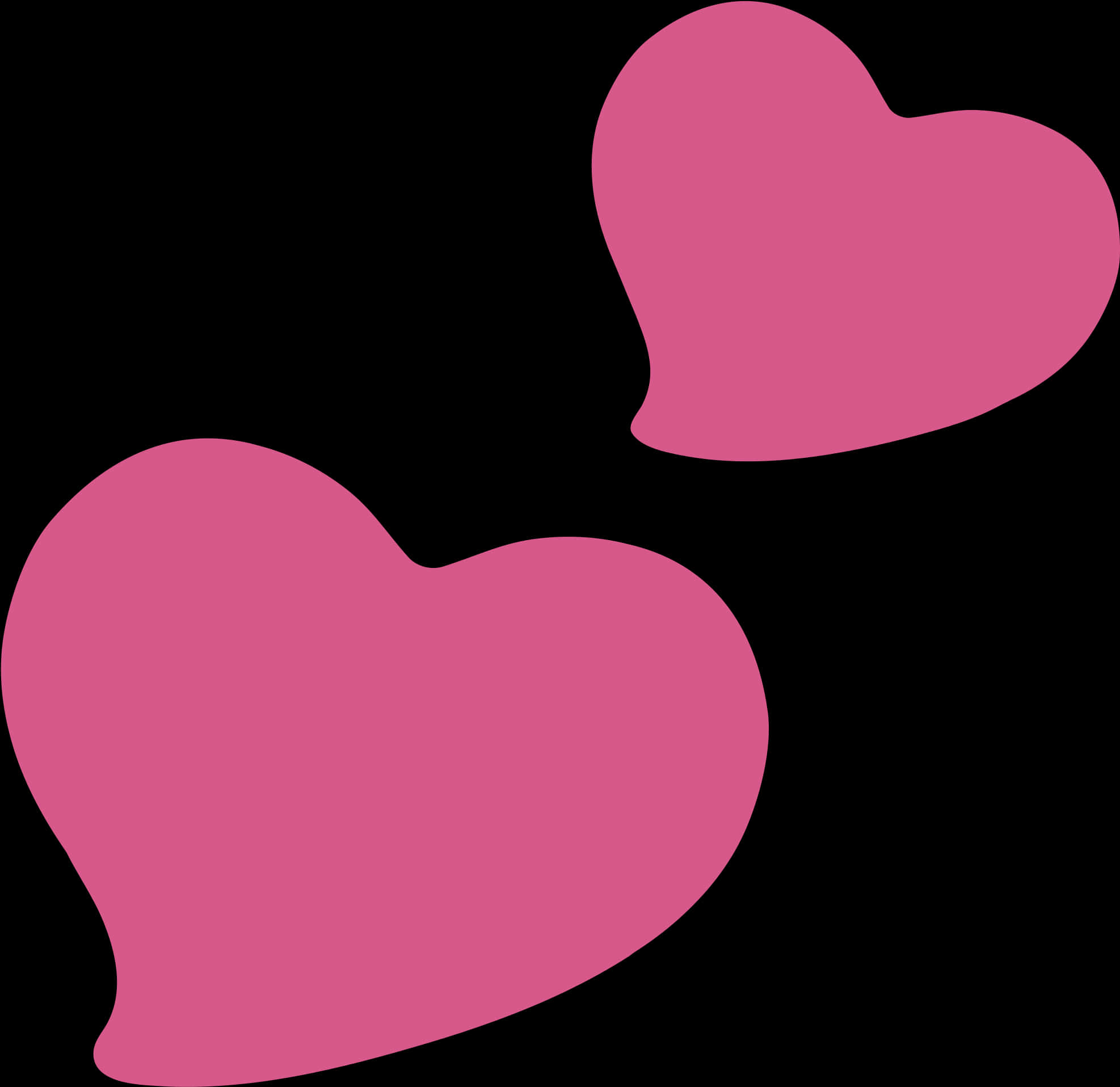 Pink Hearts Black Background