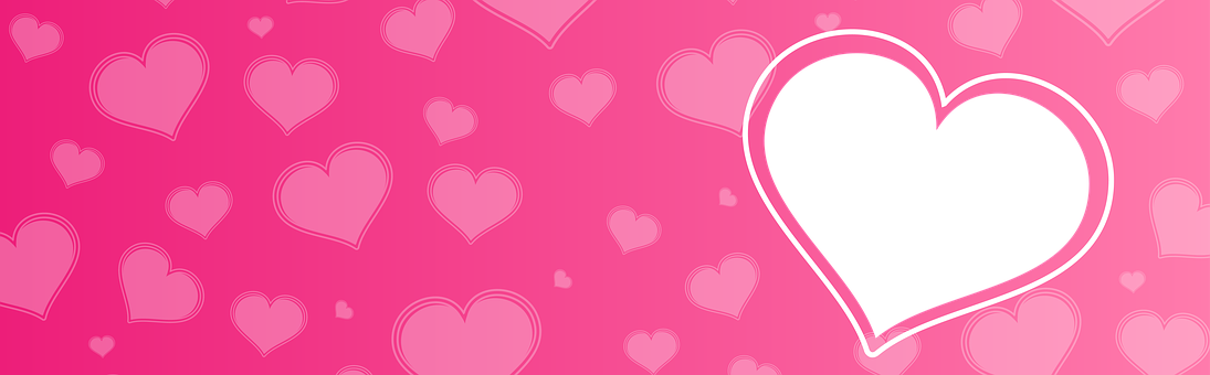 Pink Hearts Love Banner Background