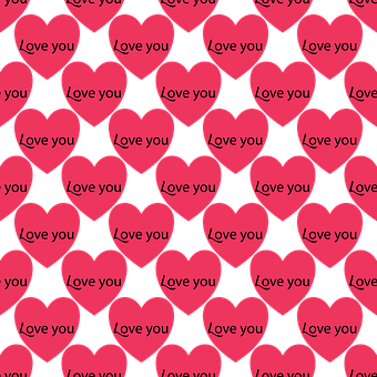 Pink Hearts Love Pattern PNG with transparent background