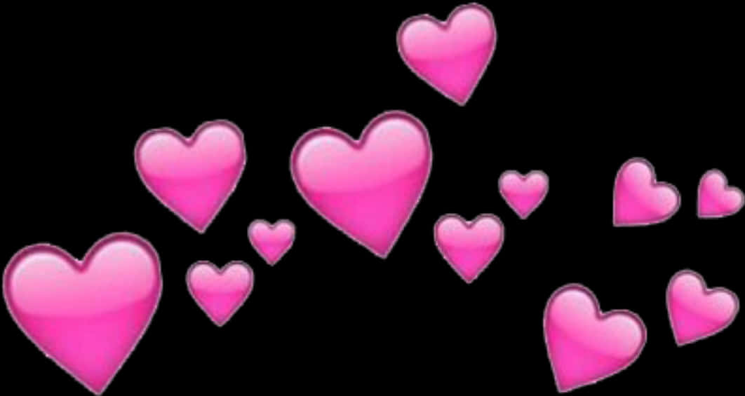 Pink Hearts Pattern Background PNG with transparent background