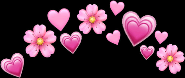 #heart #hearts #pink #pinkemoji #emoji #pinkheart #emojis - Flower Heart Crown Png, Transparent Png PNG with transparent background
