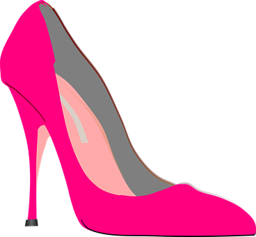 Pink High Heel Clipart PNG with transparent background