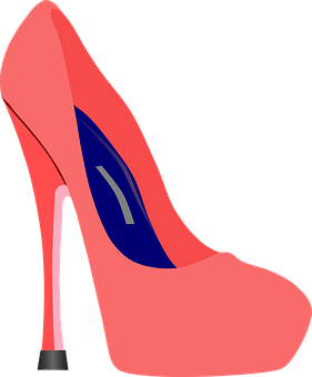 Pink High Heel Shoe Vector PNG with transparent background