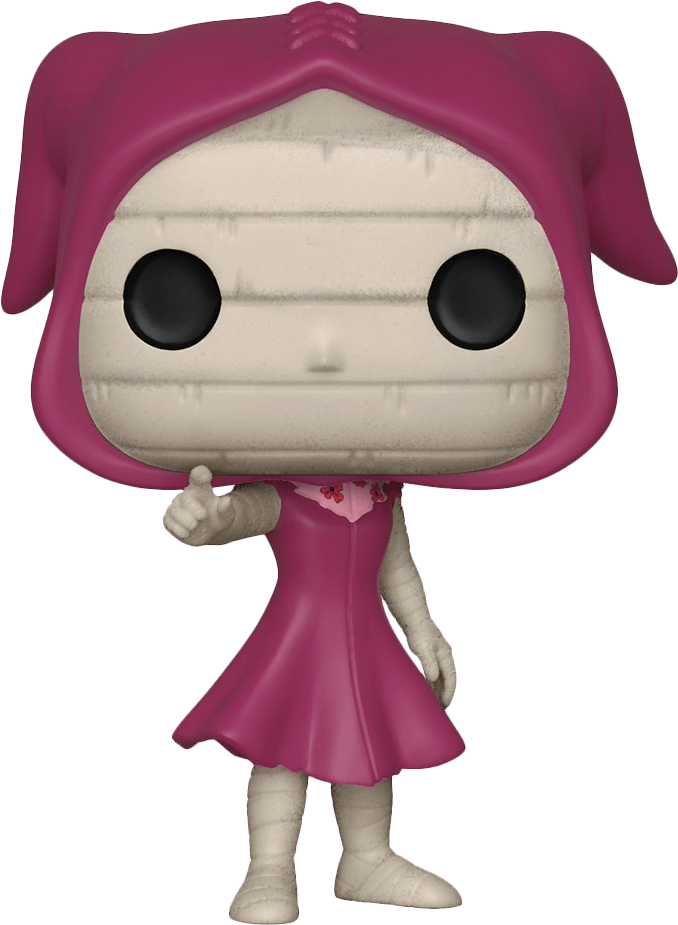 Pink Hooded Figure Vinyl Toy PNG with transparent background