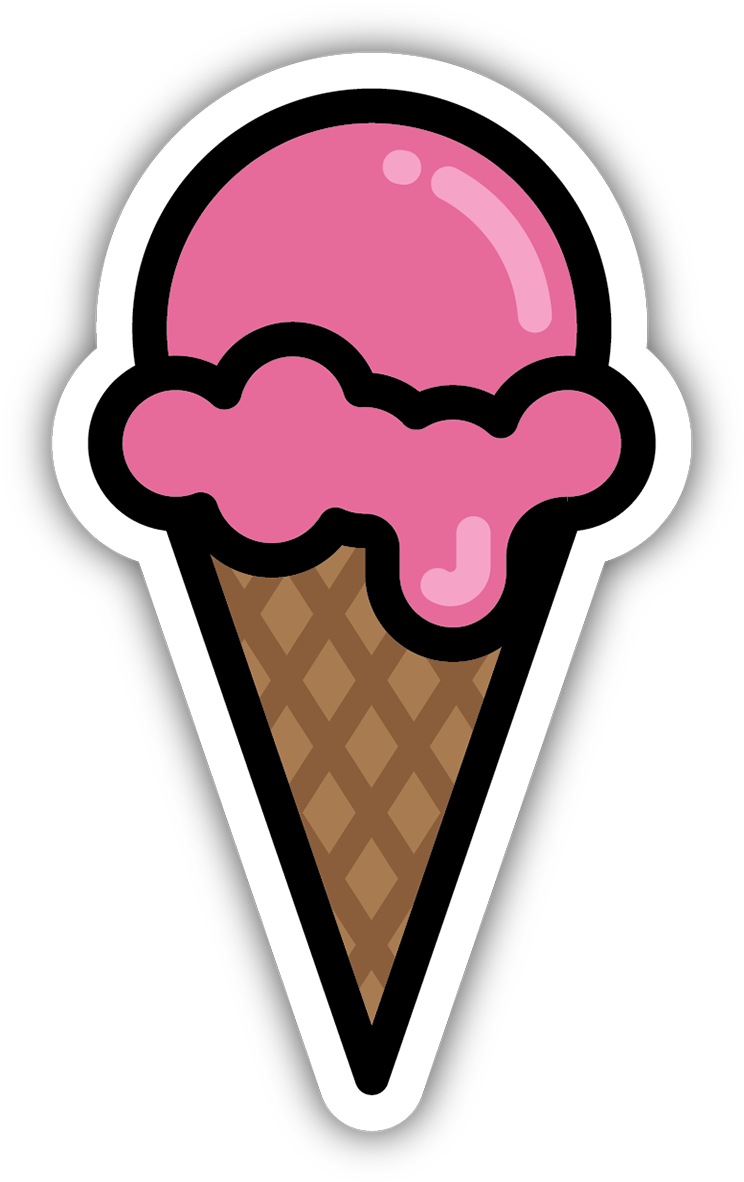 Pink Ice Cream Cone Sticker