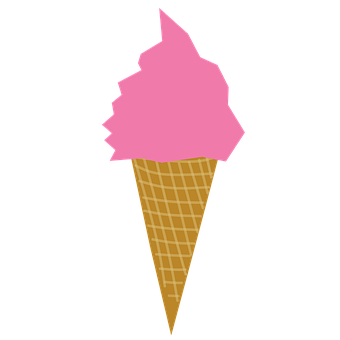 Pink Ice Cream Cone Summer Treat PNG with transparent background