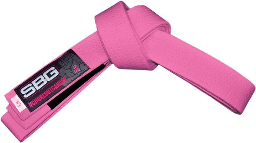 Pink Jiu Jitsu Belt S B G Choke Out Cancer