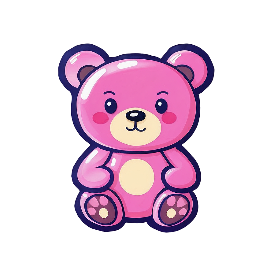 Pink Kawaii Bear Clipart Png 06292024