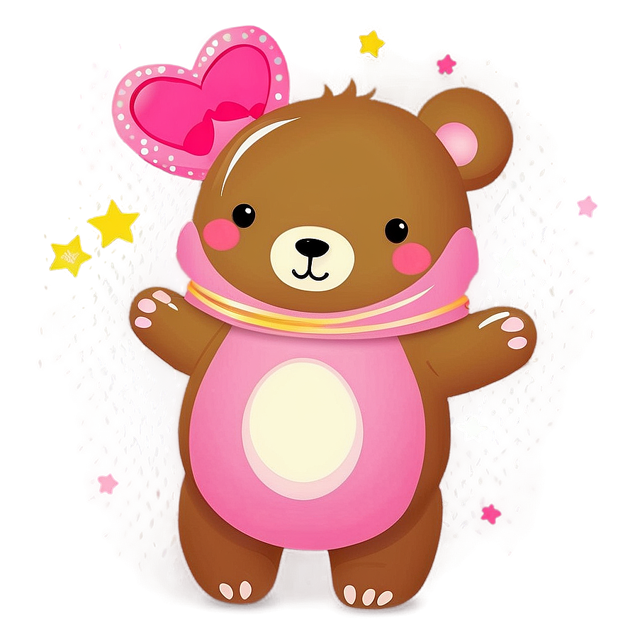 Pink Kawaii Bear Clipart Png Ndb