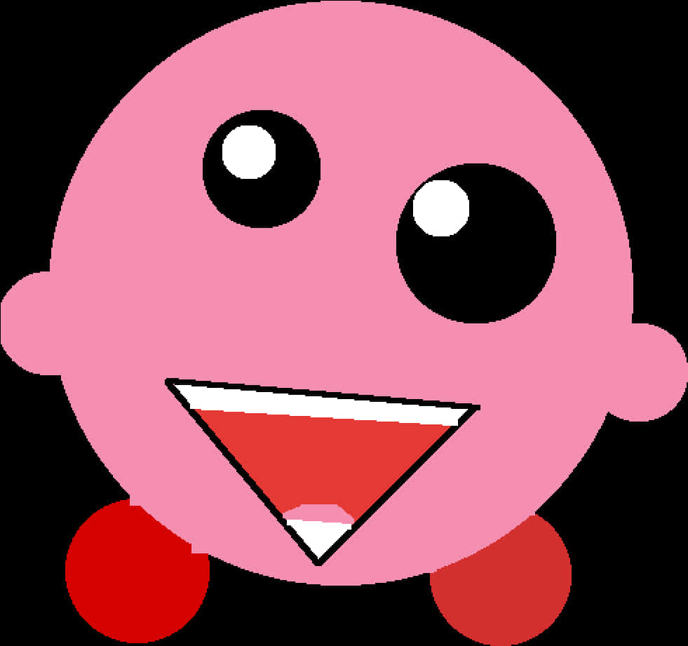 Pink_ Kirby_ Vector_ Graphic PNG with transparent background