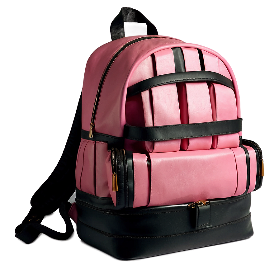 Pink Leather Backpack Png Pfu