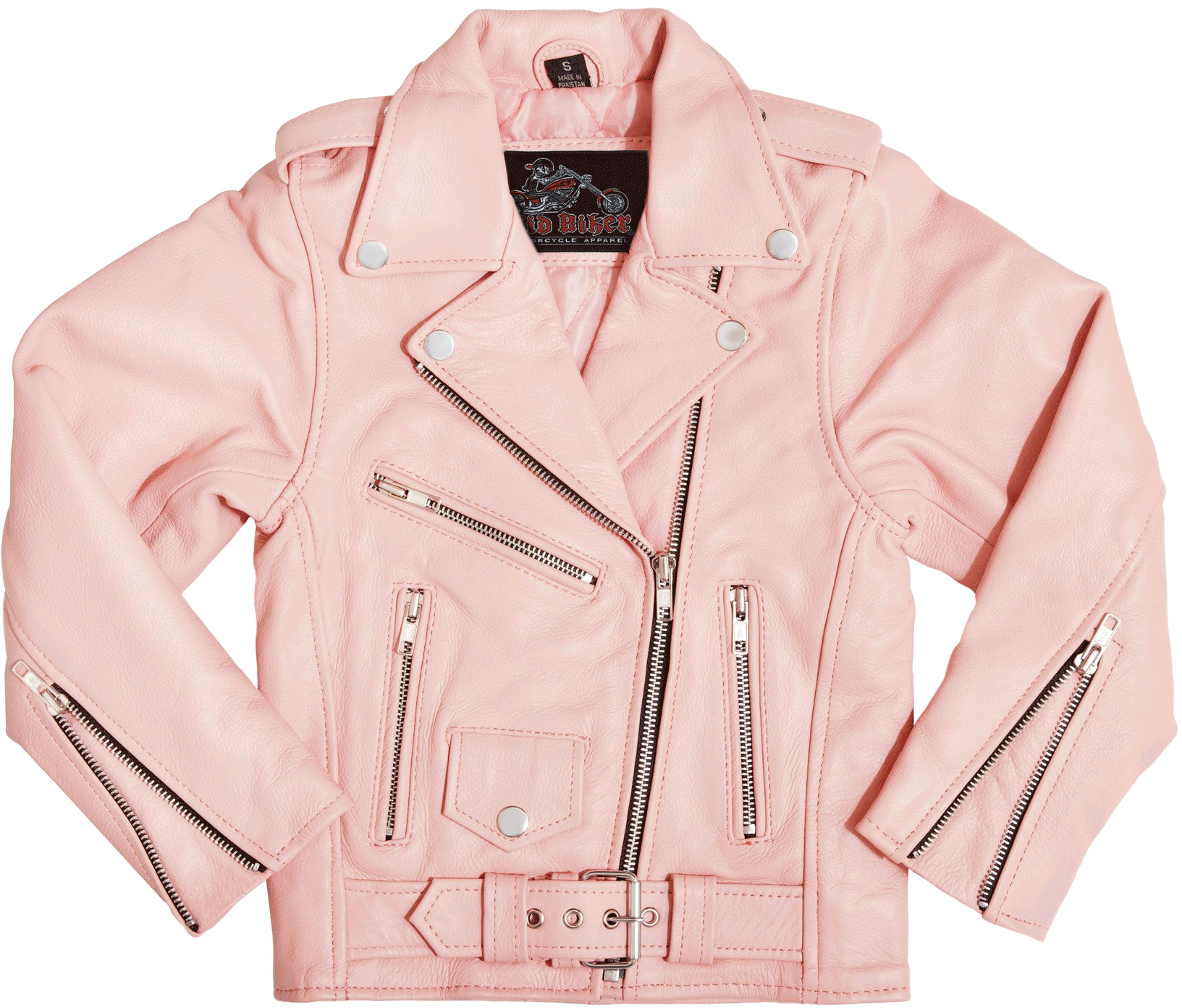 Pink Leather Motorcycle Jacket